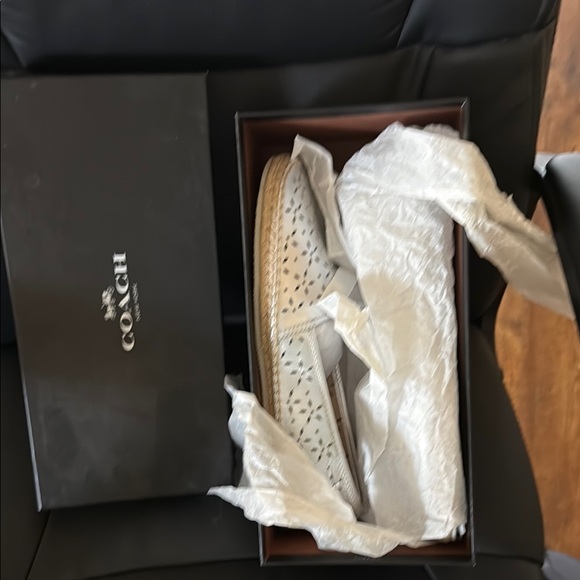 Coach Women's White Espadrille Shoes - Picture 1 of 3